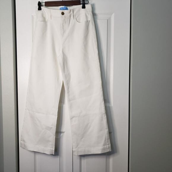 Draper James Wide Leg Jeans in White Denim sz 28 coastal granddaughter Nautical - Picture 6 of 16